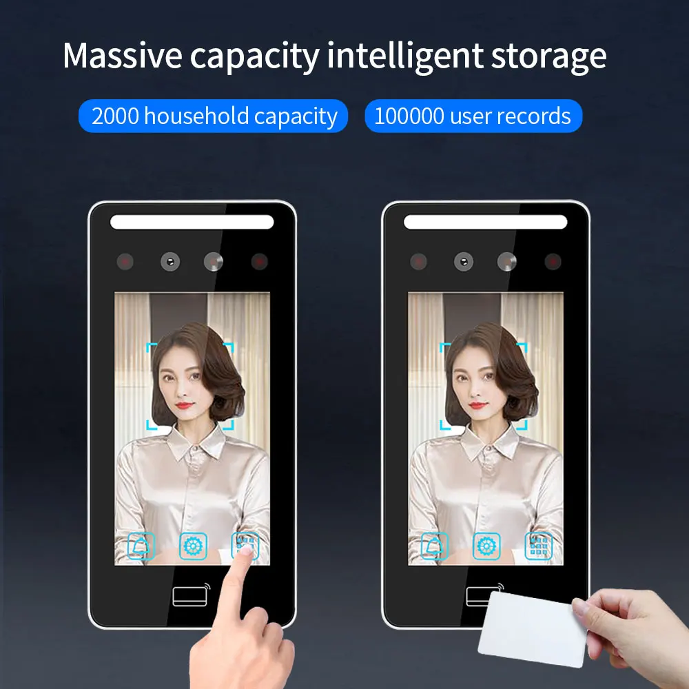 Tuya App IP65 Outdoor Wifi Connection Face Recognition Access Control Terminal 5inch Ssreen Dynamic Living Detection 2000 Users fingerprint face recognition machine
