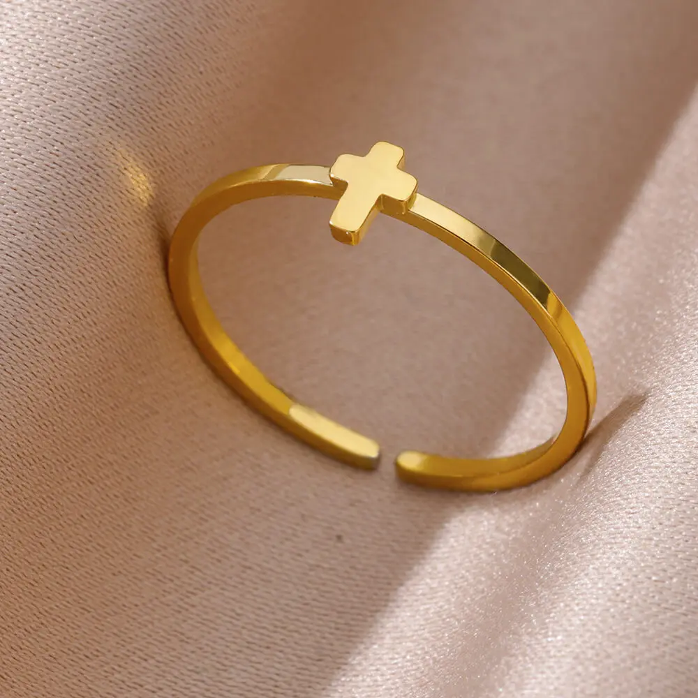 Stainless Steel Small Heart Rings For Women Gold Color