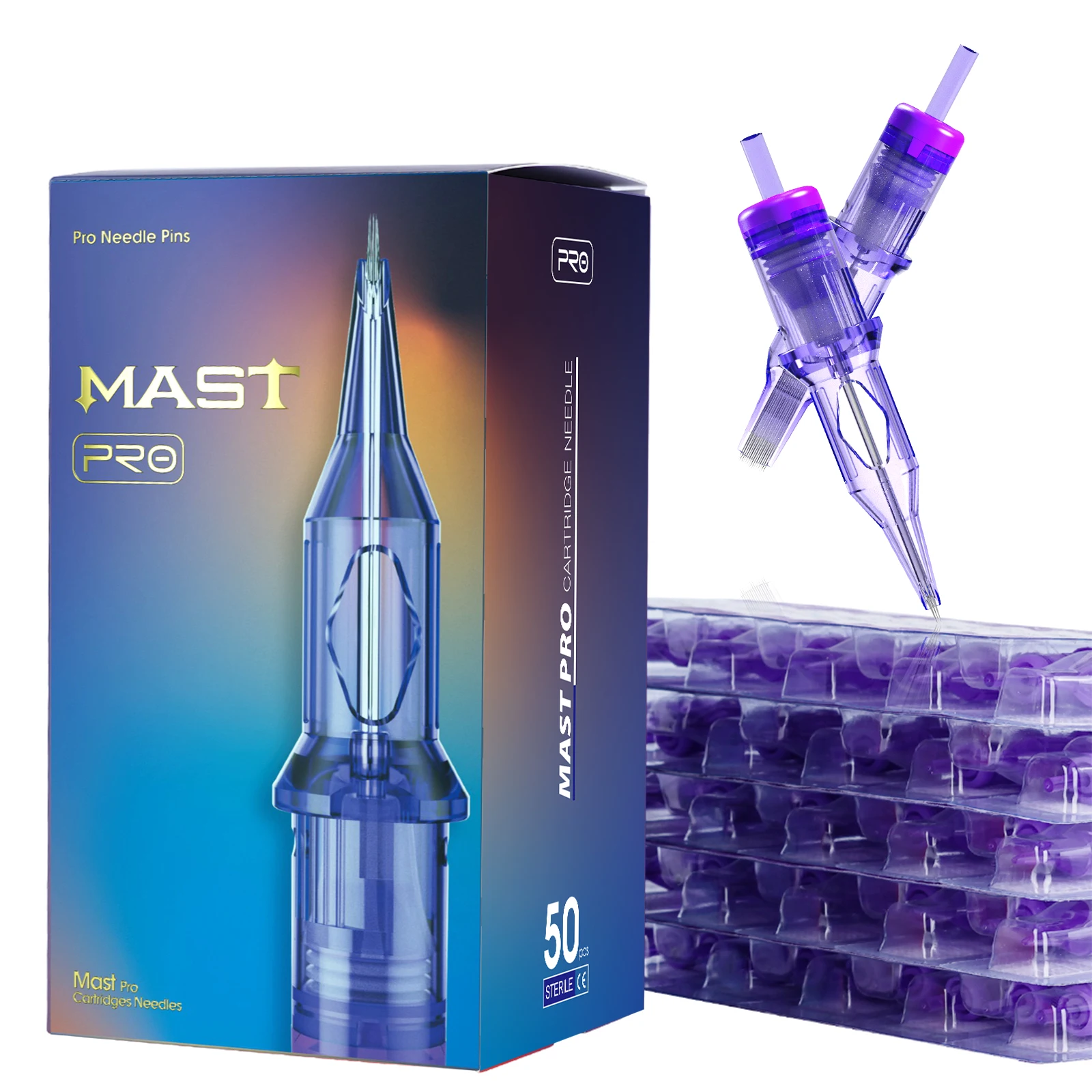 Tattoo Cartridge Needles 50pcs/Box Mixed Size RL/RS/RM/M Mast Tattoo PRO Cartridge Needles Permanent for Tattoo Machine Supply 0.3mm/0.35mm