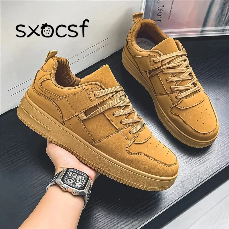 

2024 Khaki Air Force Flat Shoes Comfortable in All Seasons Breathable Versatile Men's Casual Shoes High-end Luxury Sneakers Man