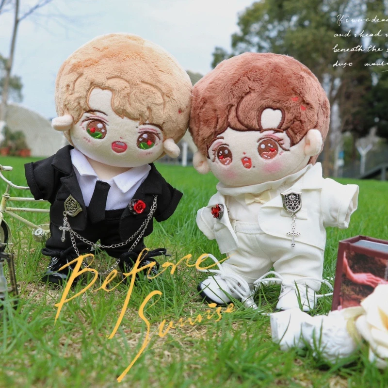 ぬいぐるみ,4〜ピース/セット〜20cmの衣類用の黒と白のタキシード人形  