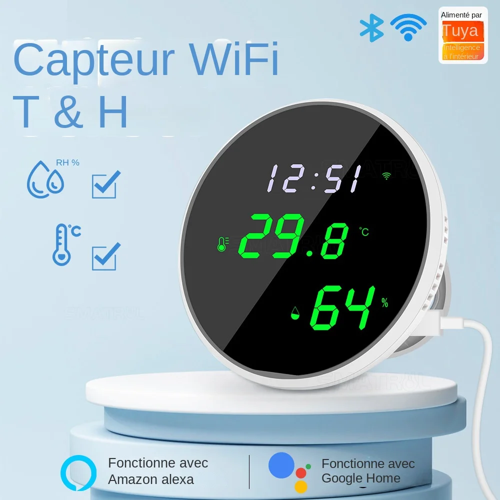 Capteur intelligent de température et d'humidité, avec écran