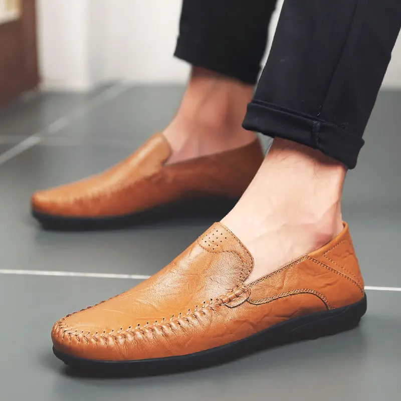 Men's Driving Shoes Fashion Leather Slip-On Leisure Size 39-44