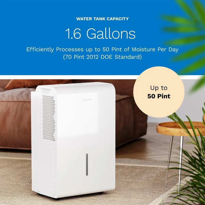 hOmeLabs 4500 Sq. Ft. WiFi-Enabled Dehumidifier with Pump -Superior Moisture Removal & Humidity Control for Large Rooms, Offices 5