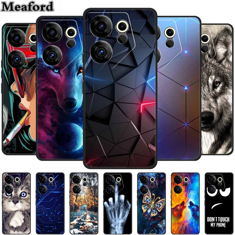 Per Tecno Camon 20 Premier Case Animals Cover Morbida Antiurto In Silicone Tpu Per Tecno Camon20 Premier 5G Wolf Ck9N Fundas