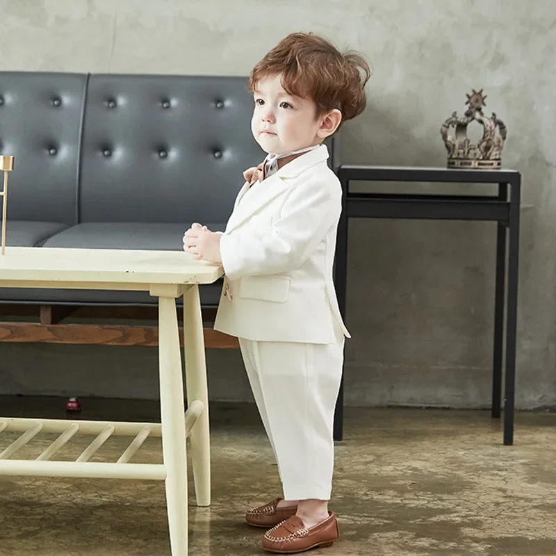 2024 Kids Christening Clothes Suit for Boys Children Formal Outfit Sets Baby Boy Baptism Costume Elegant Evening Party Clothing