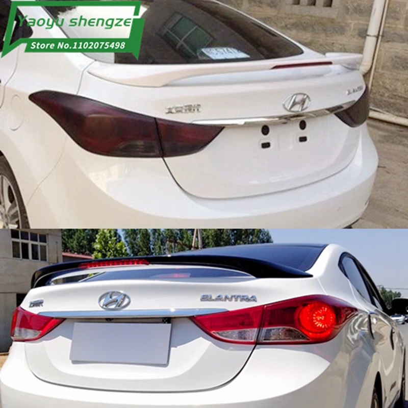 

for hyundai elantra spoiler elantra spoiler with LED light High Quality ABS Material Car Rear Wing Primer Color spoiler