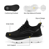 FitVille Thick Sole Running Shoes Mens Sneakers Shock Absorbing Rebound Lightweight For Swollen Feet Arch Support Wide Shoes 2