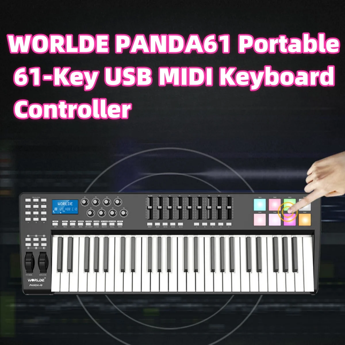 61Key MIDI Keyboard iOS/Android Plug&Play USB-C Bus Power electronic musical instrument,electronic piano
