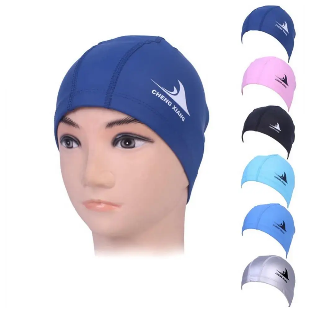 Portable Swimming Hat Nylon Swimming Cap Pu Cap Professional New Adult Pu Swimming Cap Solid Color Long Life Unique_voghion.com