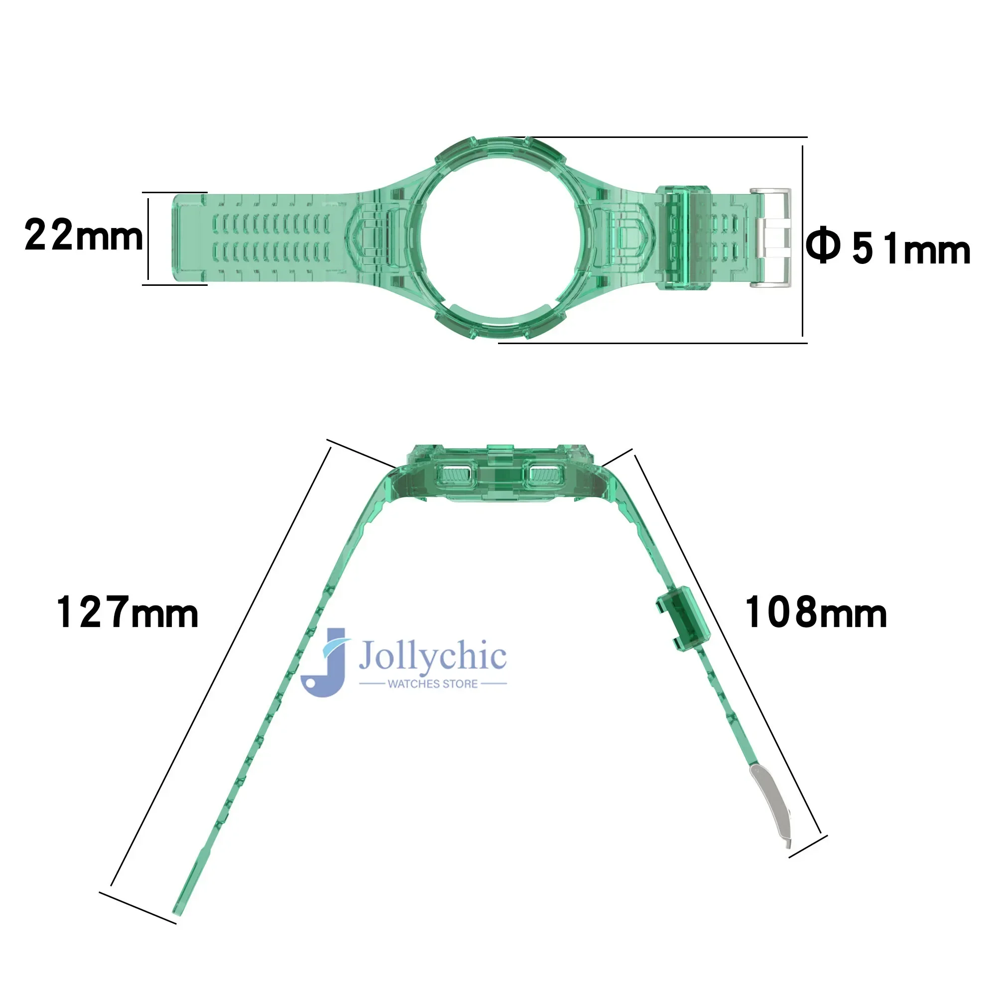 Transparent Silicone Sport Band with Protective Case
