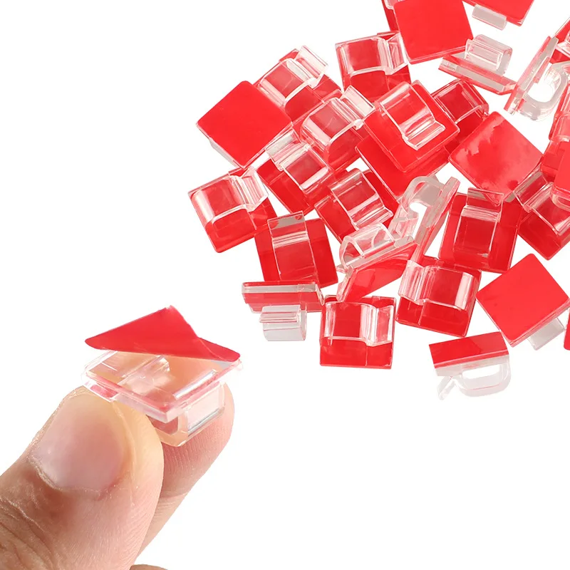 คลิปหนีบสายไฟแบบใส 30 ชิ้น, คลิปยึดสายไฟและสายเคเบิล, คลิปจัดระเบียบและเก็บสายไฟ 1