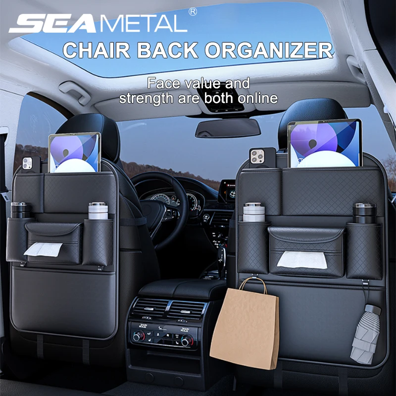 Premium PU Leather Car Storage Bag Organizer