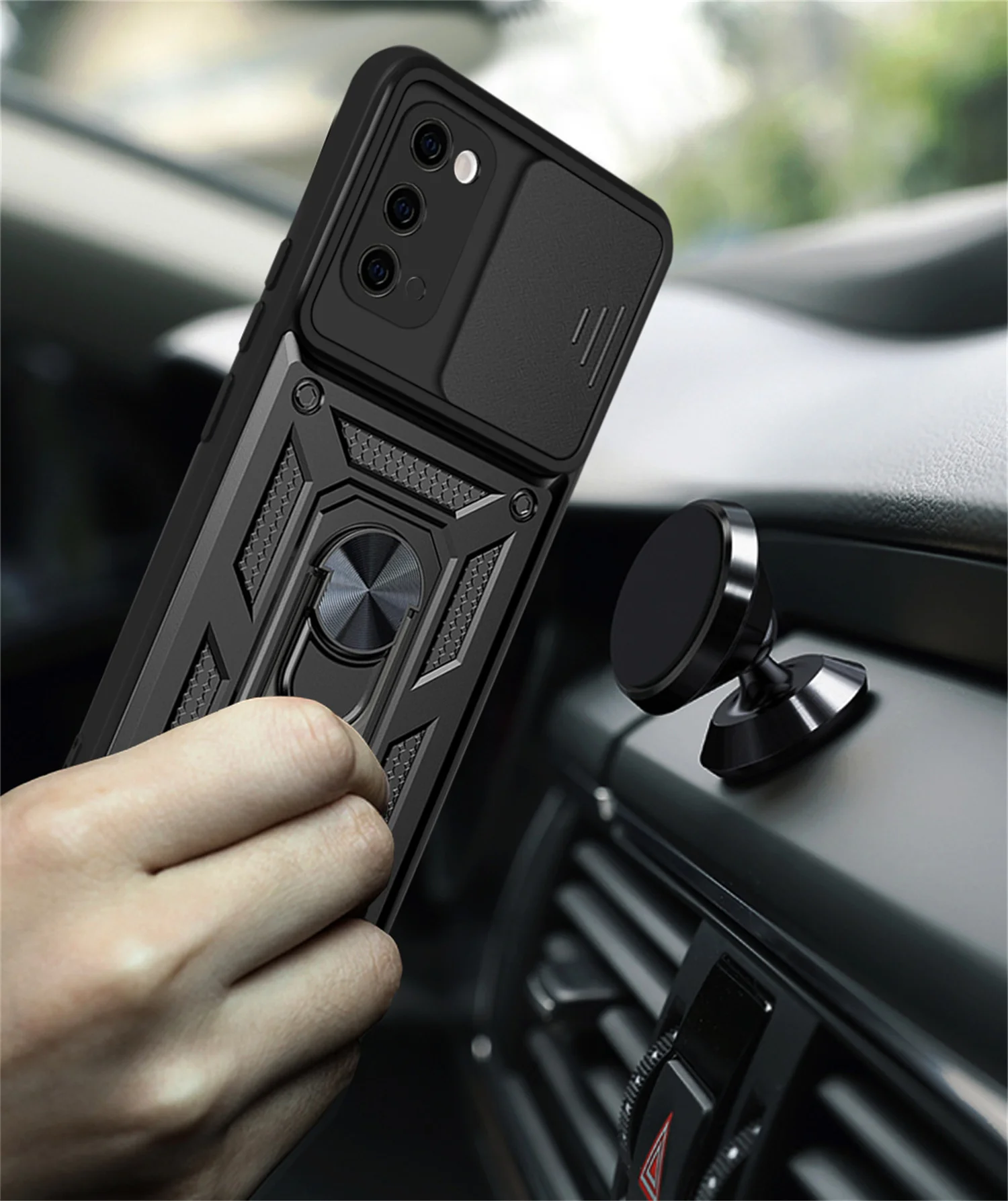 Shockproof Armor Phone Case with Car Holder – Enhanced Protection