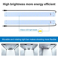 PULUZ 60cm Photo Studio Box Portable Light Soft Box LED 5500K White Light Dimmable 36W Photography Tent Kit with 6 Backdrops - Image 4
