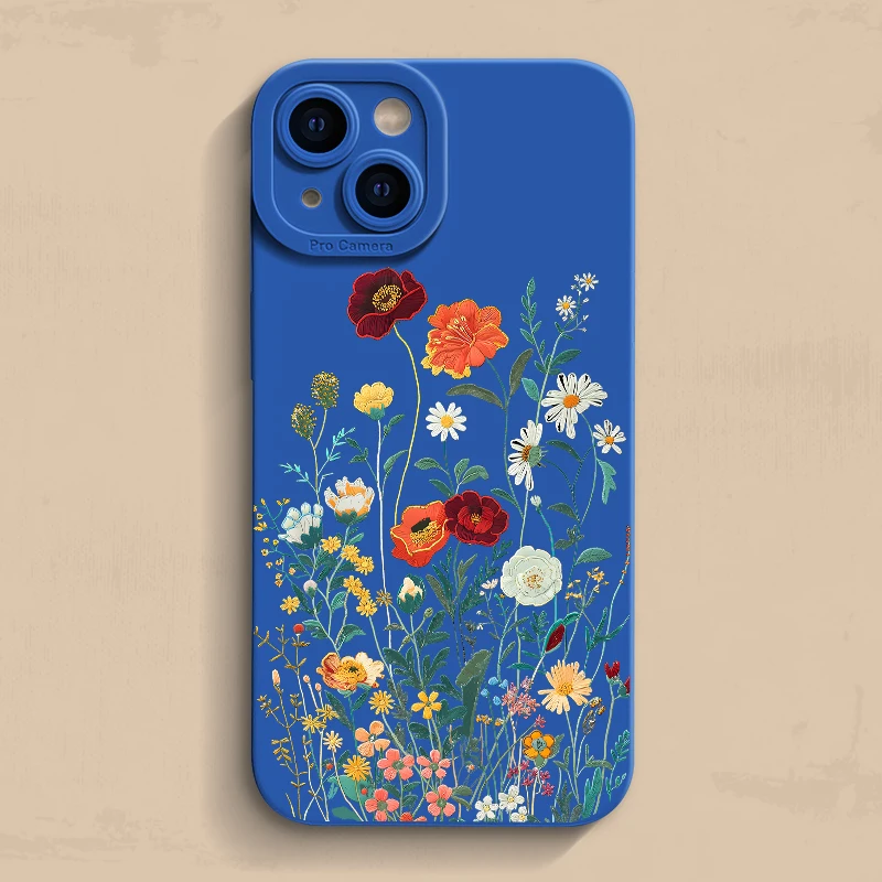 Elegant Embossed Floral Pattern Painted Phone Case