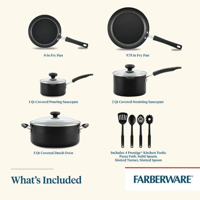 Farberware 14-inch Easy Clean Nonstick Family Pan Jumbo Cooker with Lid Aqua - Blue