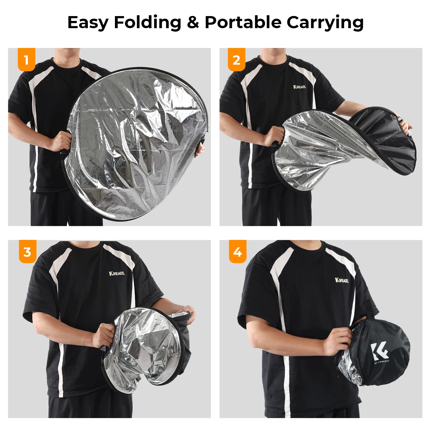 60-110mm 5-in-1 Circular Reflector with Handle Translucent Soft Light Panel Portrait Outdoor Photography Light Block