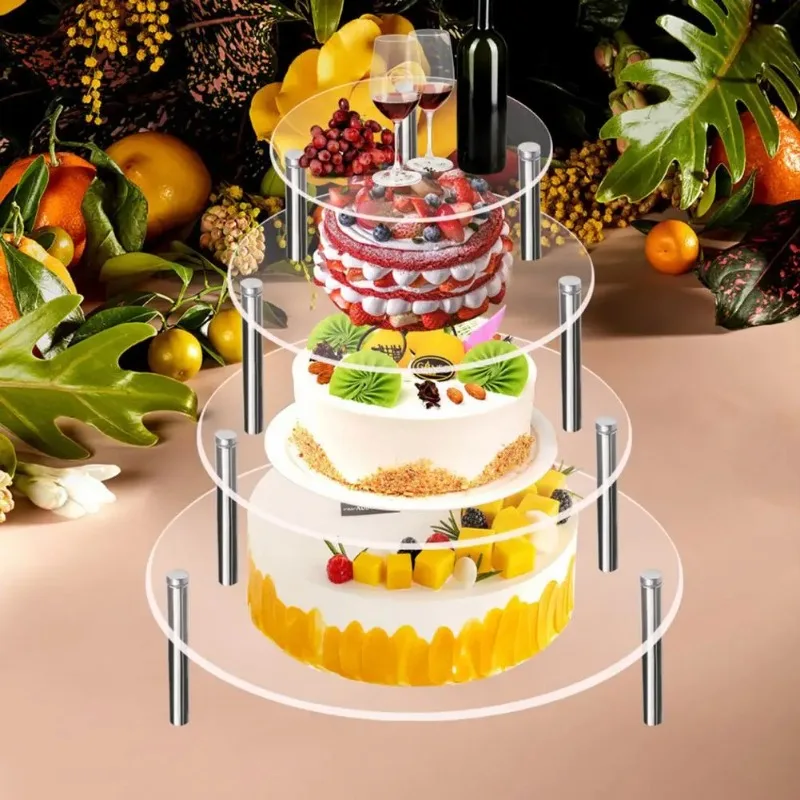 Alzata Rotonda Per Cupcake A 6 Ripiani, In Acrilico, Altezza 50,8