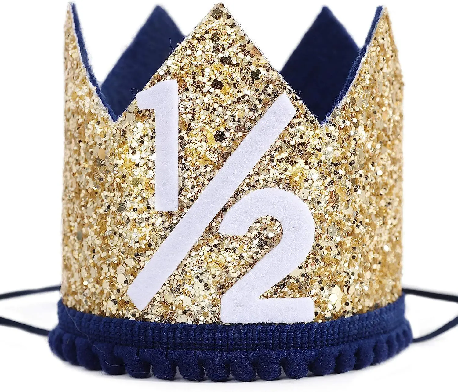 Baby Crown Hat Birthday Crown Party Hat 6 Months Happy Half Year Foil Balloons Banner 1/2 Birthday Hat Cap For Baby Shower Boy Girl Party Decoration