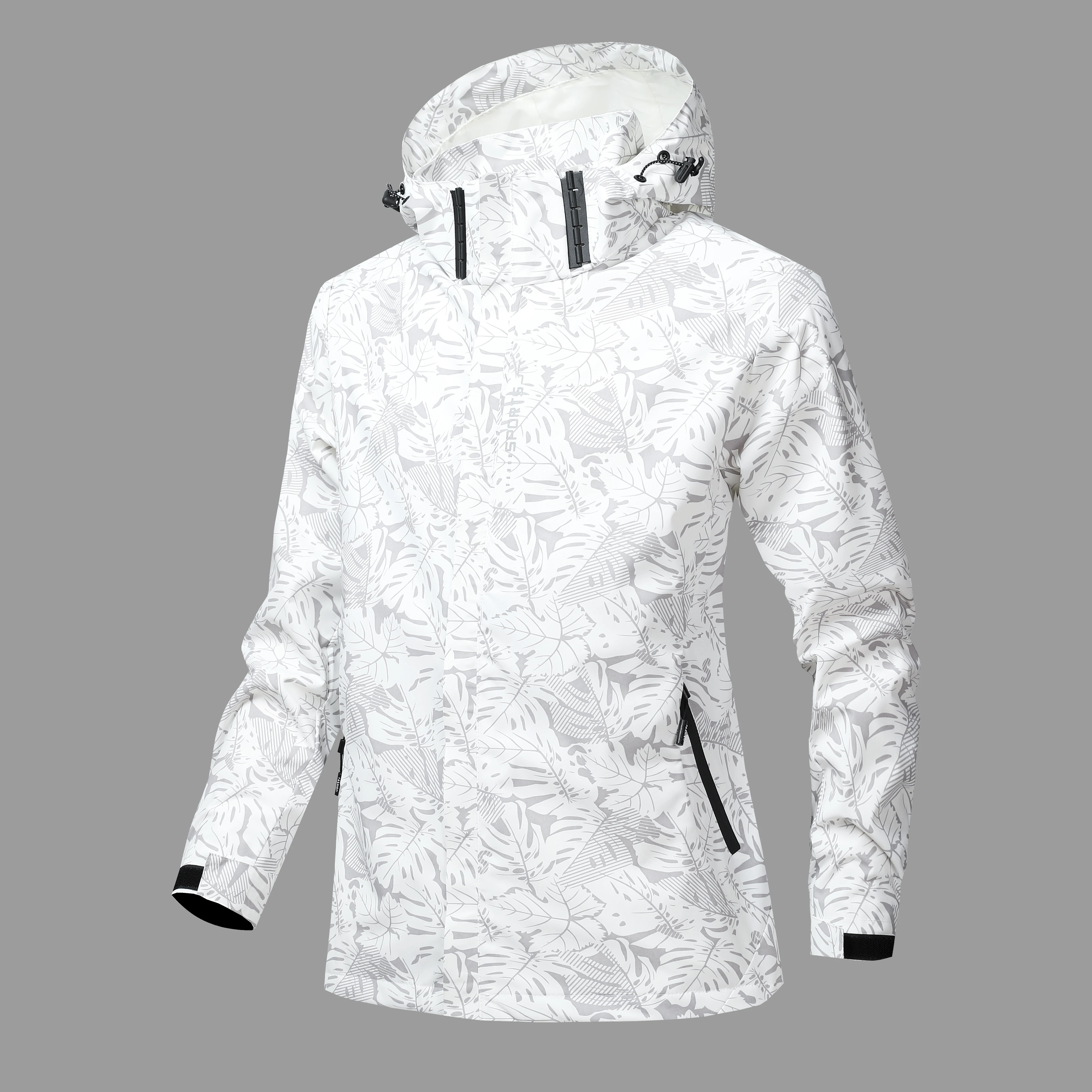 Women's 3-in-1 Multi-Purpose Windbreaker with Detachable Hood and Multiple Pockets