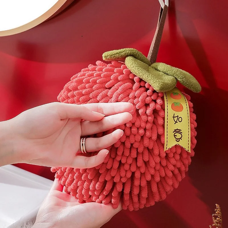 Cotton Towel Chenille Handball Absorbent Hands Towel Fast-Drying Soft Hanging Hands Wipe Ball Bathroom Kitchen