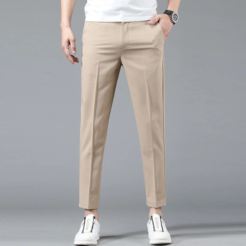 Super frist Mens Sports Ankle-Length Pants Knitted Trousers Casual Pants