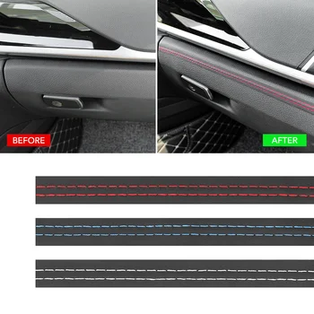 Striscia Decorativa Adesiva per Interni Auto 1M/2M/3M, Linea Decorativa in Pelle per Cruscotto, Rossa e Blu, Fai-da-Te, Decorazione Auto
