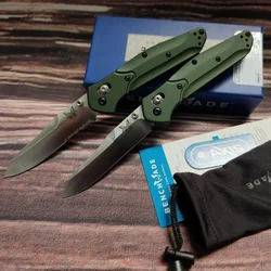 Novo benchmade 940 osborne faca dobrável 3.4 "s30v cetim lâmina lisa, roxo anodizado espaçador titanium, verde de alumínio alças