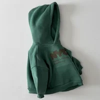 2025 automne nouveaux enfants à manches longues sweat-shirt décontracté garçons filles polaire à capuche enfants lettre imprimer chaud hauts à capuche vêtements de bébé 3