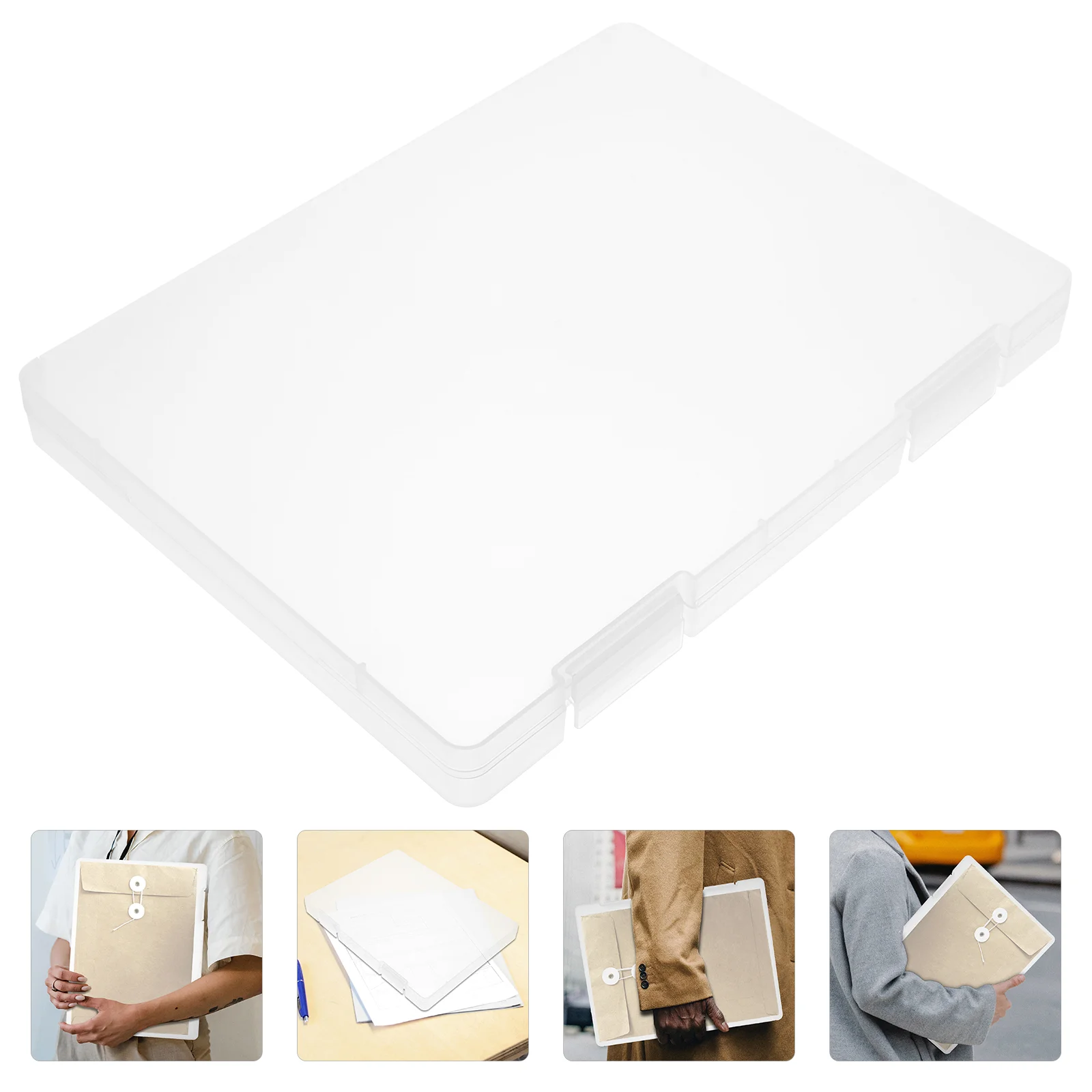 

Transparent File Box Magazine Protector Folders Plastic Case Birth Certificate Photo Organizers and Storage