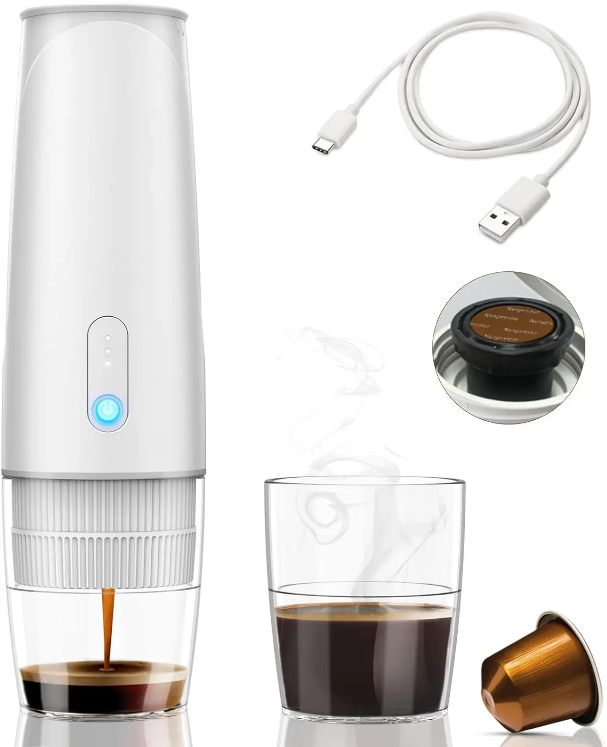 

Espresso Maker , Camping Coffee Machine, 12V Travel for Nespresso Makers, Travel Gadgets, Compatible with Nespresso Capsule, Com
