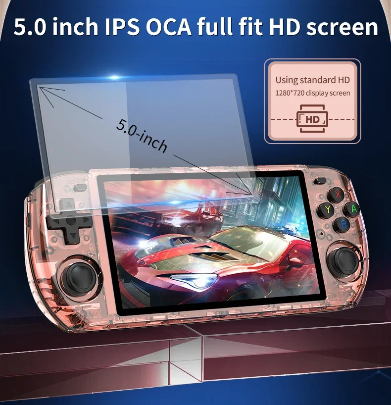 Powkiddy-ハンドル付きゲームハンドヘルドコンソール、rgb10max3