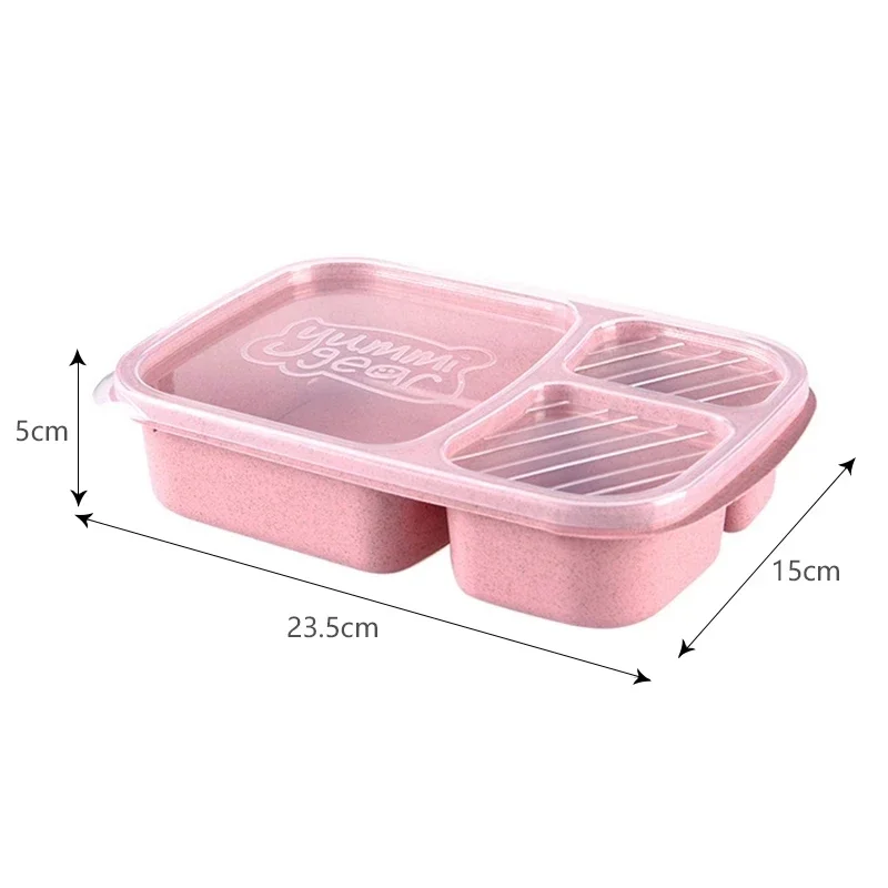 Wheat Straw Lunch Box Portable Bento Box With Compartment Picnic Bento Box Fruit Container Microwave Oven Dinnerware for Student