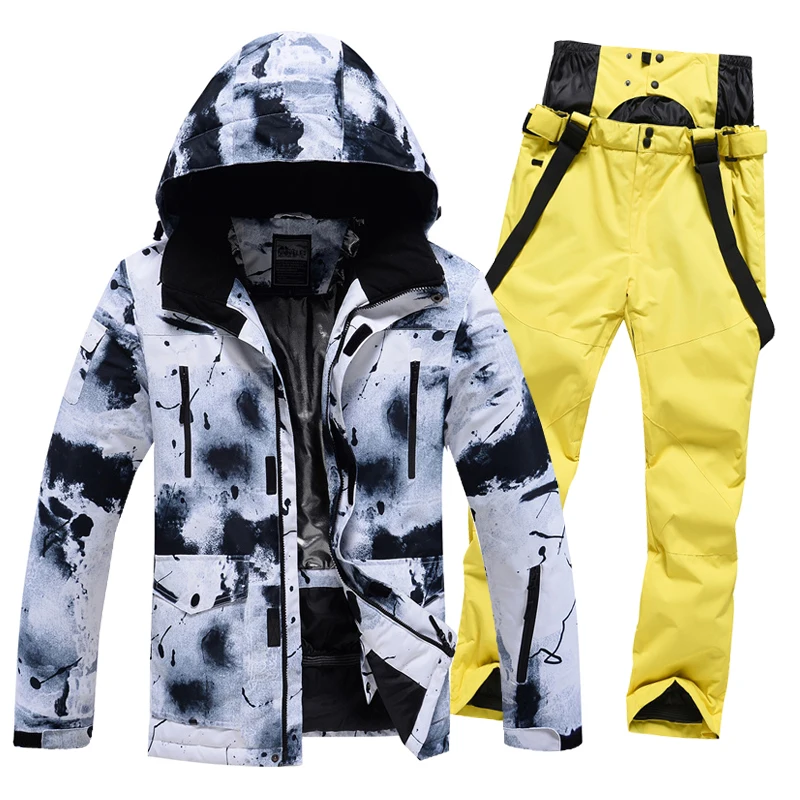 -30 Degree Ski Suit For Men Winter Windproof Waterproof Thick Warm Skiing Jacket Snow Pants Outdoor Male Snowboarding Clothing