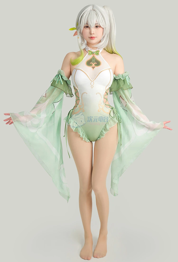 

Game Genshin Impact Rose Nahida Summer One-piece Derivative Swimsuit Cosplay Costume Anime Women Swimwear Role Play Clothing