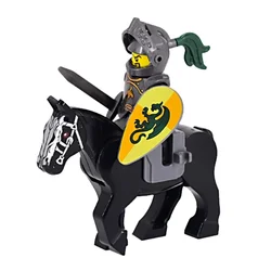 Medieval Knight and War Horse Building Block Set - Toy Gift (WHITE)