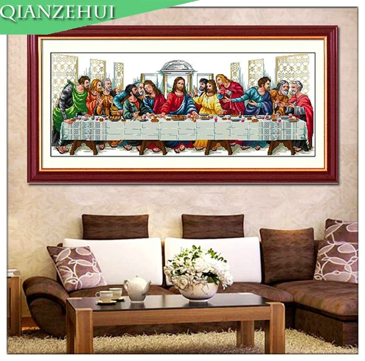 164*75cm Needlework DIY The Last Supper cross stitch Jesus Christ cross stitch Sets For Embroidery kits Home Decoration cross stitch kit cross stitch tools