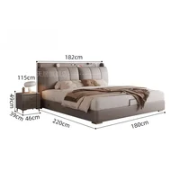 Lit de rangement moderne en Corium pour chambre à coucher, lit de luxe en Corium pour mariage, meubles de maison complets pour chambres doubles 5