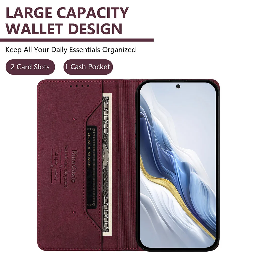 Magnetic Leather Wallet Flip Phone Case - Elegant Back Cover