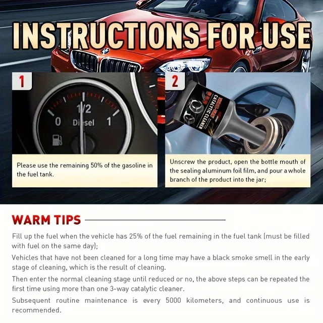 Cleaner Catalitico 3 Vie - Additivo Detergente Per Motore, 120 Ml, Migliora Combustione E Prestazioni - Foto 11