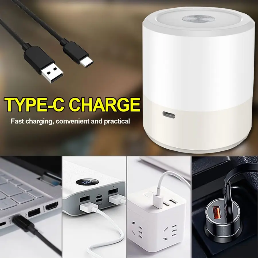 Portable Outdoor Camping Light Three-color Light Source Night Type-C USB Rechargeable Atmosphere Lights Tent Lantern