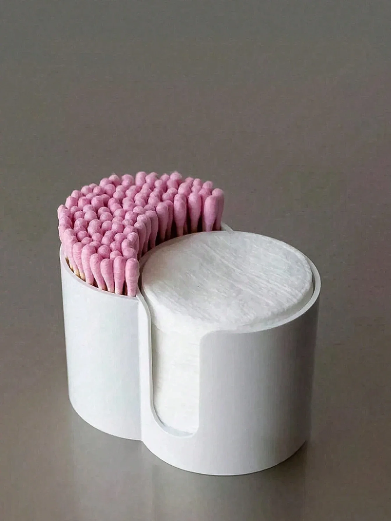 2in1 Acrylic Storage Box Bathroom Jar Makeup Organizer Cotton Round Pad Holder Cotton Swab Box Qtip Holder Dispenser Organizer 3