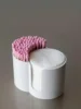 2in1 Acrylic Storage Box Bathroom Jar Makeup Organizer Cotton Round Pad Holder Cotton Swab Box Qtip Holder Dispenser Organizer 3