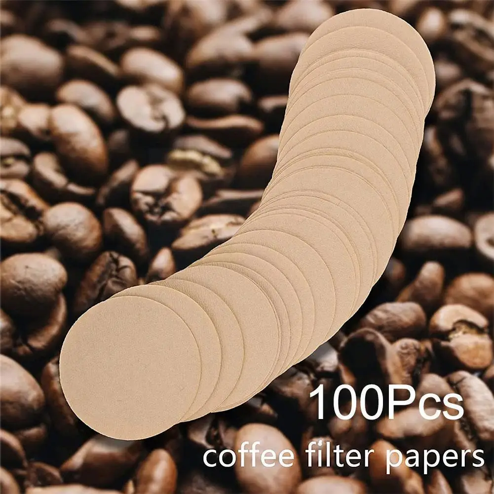 100pcs/set Round Bleached Coffee Filters Paper Coffee Strainers For