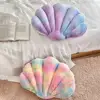 1Pc Throw Pillow Colorful Seashell Shape Fully Filling Plush Stuff Toy Ocean Theme Elastic Sofa Bed Decoration Office Nap Pillow 1