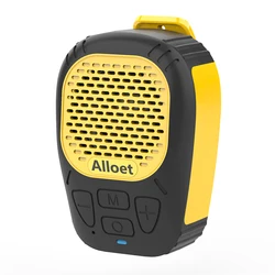 Magnetic Clip - On Waterproof Portable Bluetooth Speaker with Strap for Hands - Free Music and Calls (YELLOW)