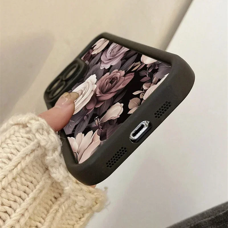 Floral Thickened Phone Case with Rugged Protection