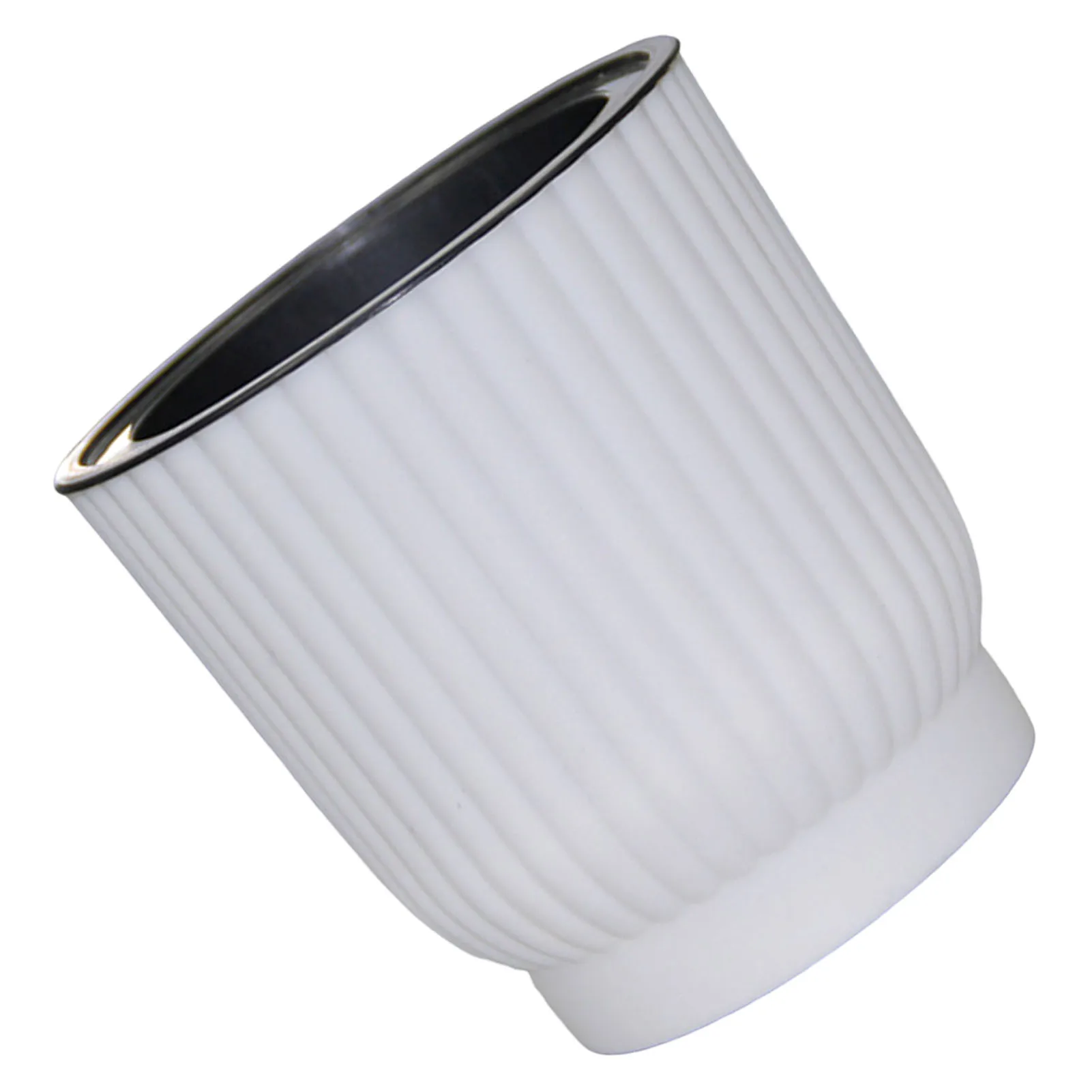 White Round Stylish Water-Saving Desktop Flower Pot - Perfect Gift