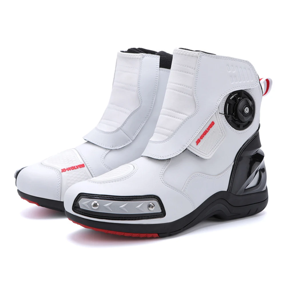 Motorcycle Boots Man Waterproof Studded Boots Hook and Loop Fasteners Wear-Resistant Motorcycle Shoes Anti-Slip Anti-Fall safety shoes motorcycle shoes mens shoes motorcycle boots